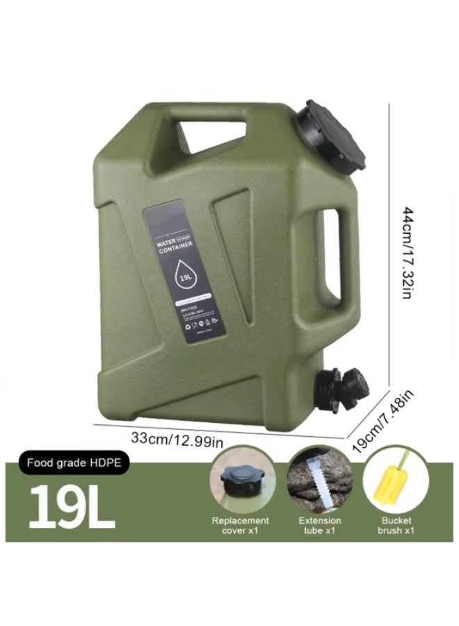 إبريق ماء للتخييم سعة 19 لترًا، حاوية تخزين مياه خارجية مع صنبور للقيادة، خزان مياه كبير السعة - Image 2